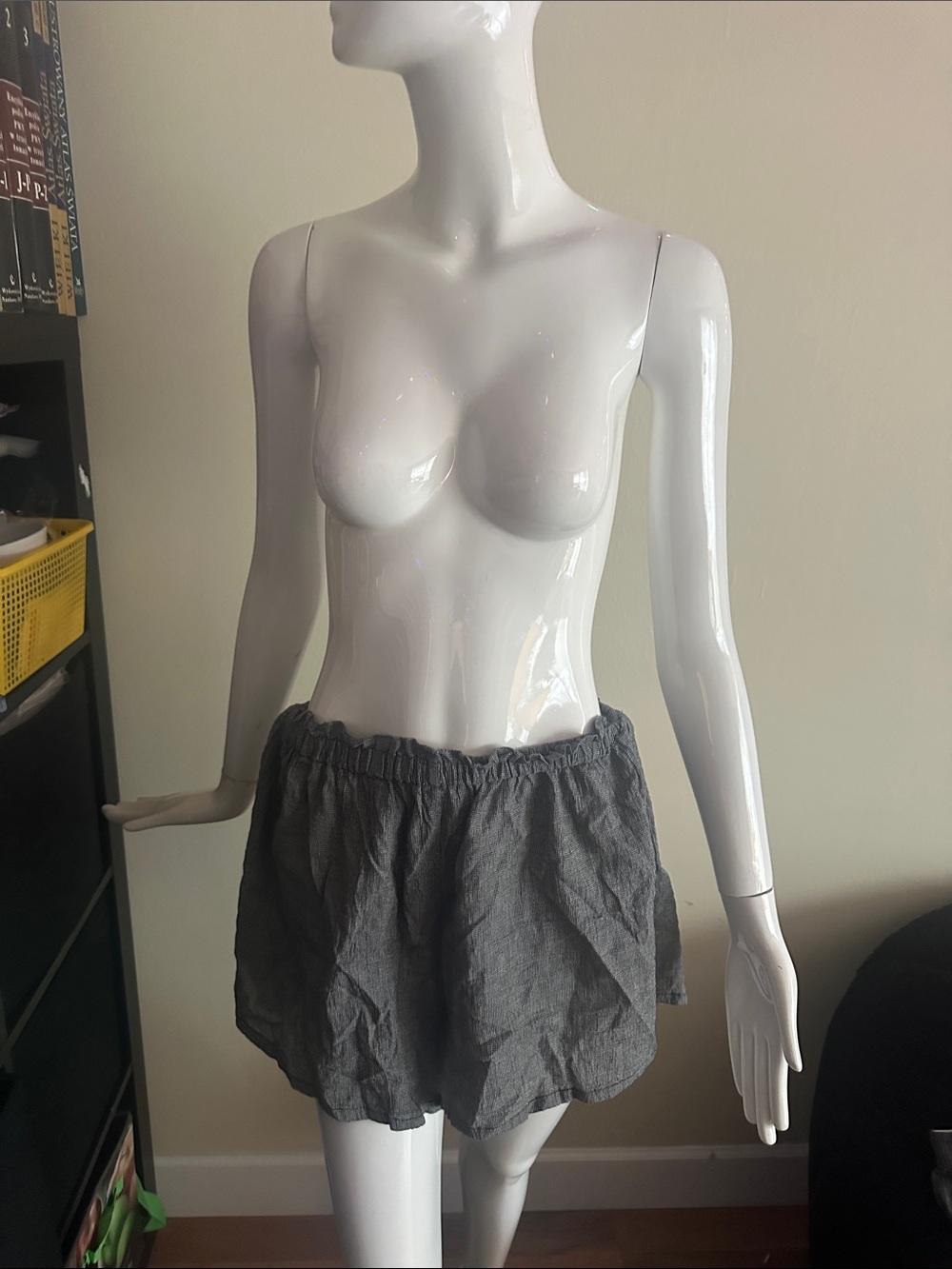 Women's Gray Elastic-Waist Casual Shorts